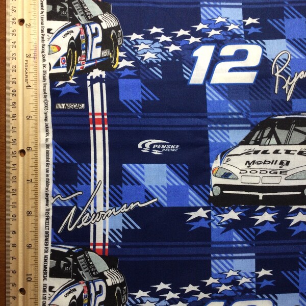 NASCAR Fabric, Ryan Newman, #12, Mobil, Penske Racing, Monte Carlo, Fabric, 100% Cotton *1.25 Yards*