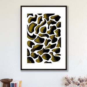 Animal Print Art, Contemporary Decor, Nature Design, Jungle Pattern, Black and White Modern Wall Decor, Living Room Decor, Gallery Art