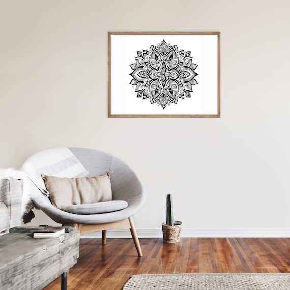 Mandala Wall Art Boho Decor Black and White Art Spiritual Decor Zen Home Decor Yoga Room Decor Mindfulness Gift Modern Art Etsy Canada