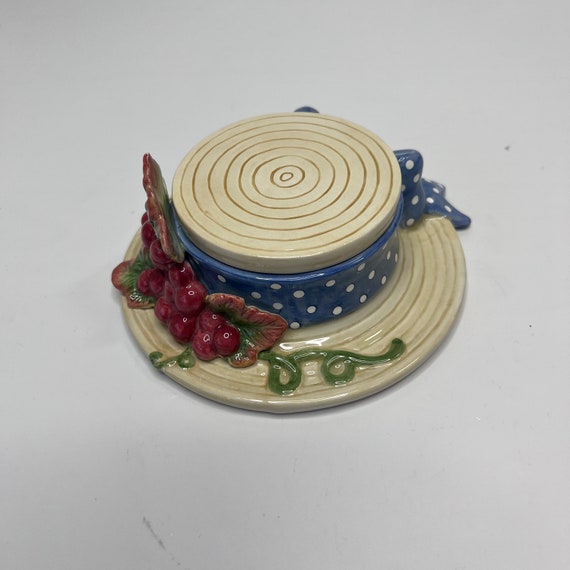 Fitz & Floyd hat shaped ceramic trinket box - image 3