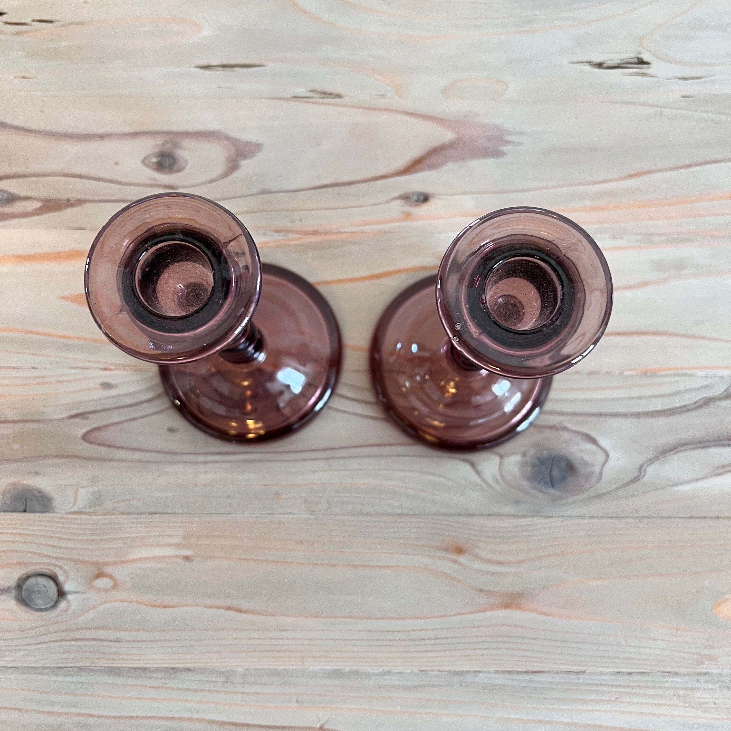 Vintage Tiffin Glass Candlestick Holder Set Etsy