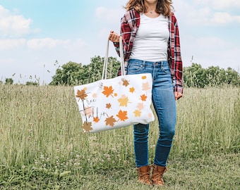 Free Fallin' Weekender Bag | Cute travel bag | Fall Graphic bag | Womens travel bag | Fall Weekender Bag | Autumn Overnight Bag | 2022