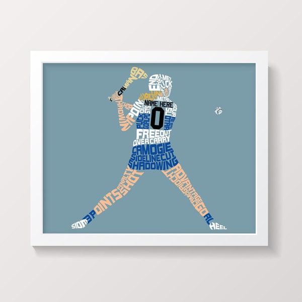 Camogie Player Word Art Print, Customise With Name & Number And In Any Colours, Typographic Camógaíocht GAA Wall Art Available In Many Sizes