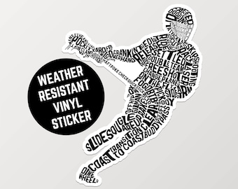 Pegatina con diseño de jugador de lacrosse: Vinilo adhesivo resistente a la intemperie.