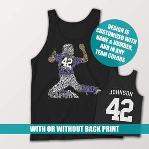Softbal catcher woordkunst unisex tanktop, personaliseren met naam en nummer en in alle kleuren, maten van XS tot 2XL, meisjes baseball catcher