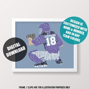 Baseball Catcher Word Art Printable, Customize With Name, Number & In Any Colors, Typographic Softball Catcher Design Digital Download