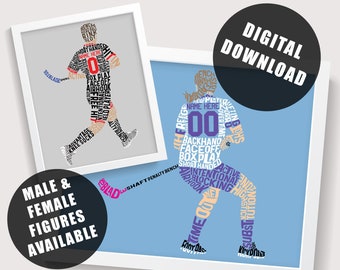 Floorball Floor Hockey Word Art Printable, Personalize With Name And Number, Any Colors, Male & Female Versions, Unihockey Download,