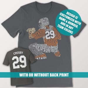 Baseball Catcher T-Shirt, Customize With Name & Number And In Any Color Scheme, Option To Add Back Print, In Adult And Youth Sizes