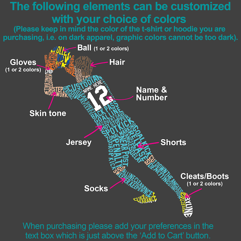 Soccer Goalie Word Art Hoodie Customize With Name & Number Etsy