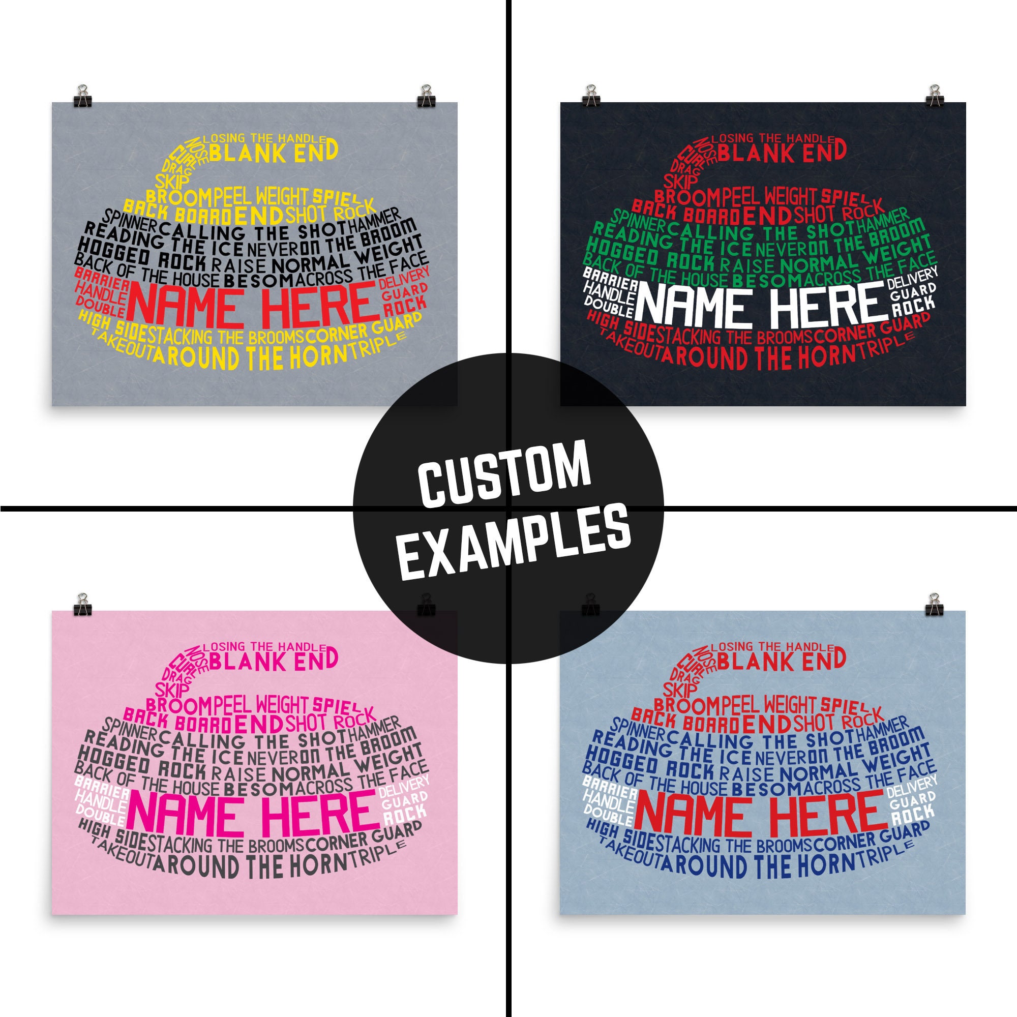 Curling Word Art Printable Customize With Name or Short Etsy