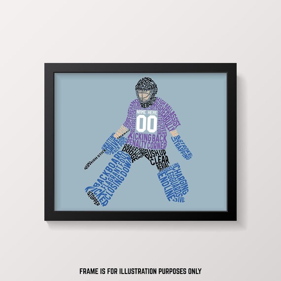 Custom Field Hockey Goalie Word Art Print Customize With Name Etsy