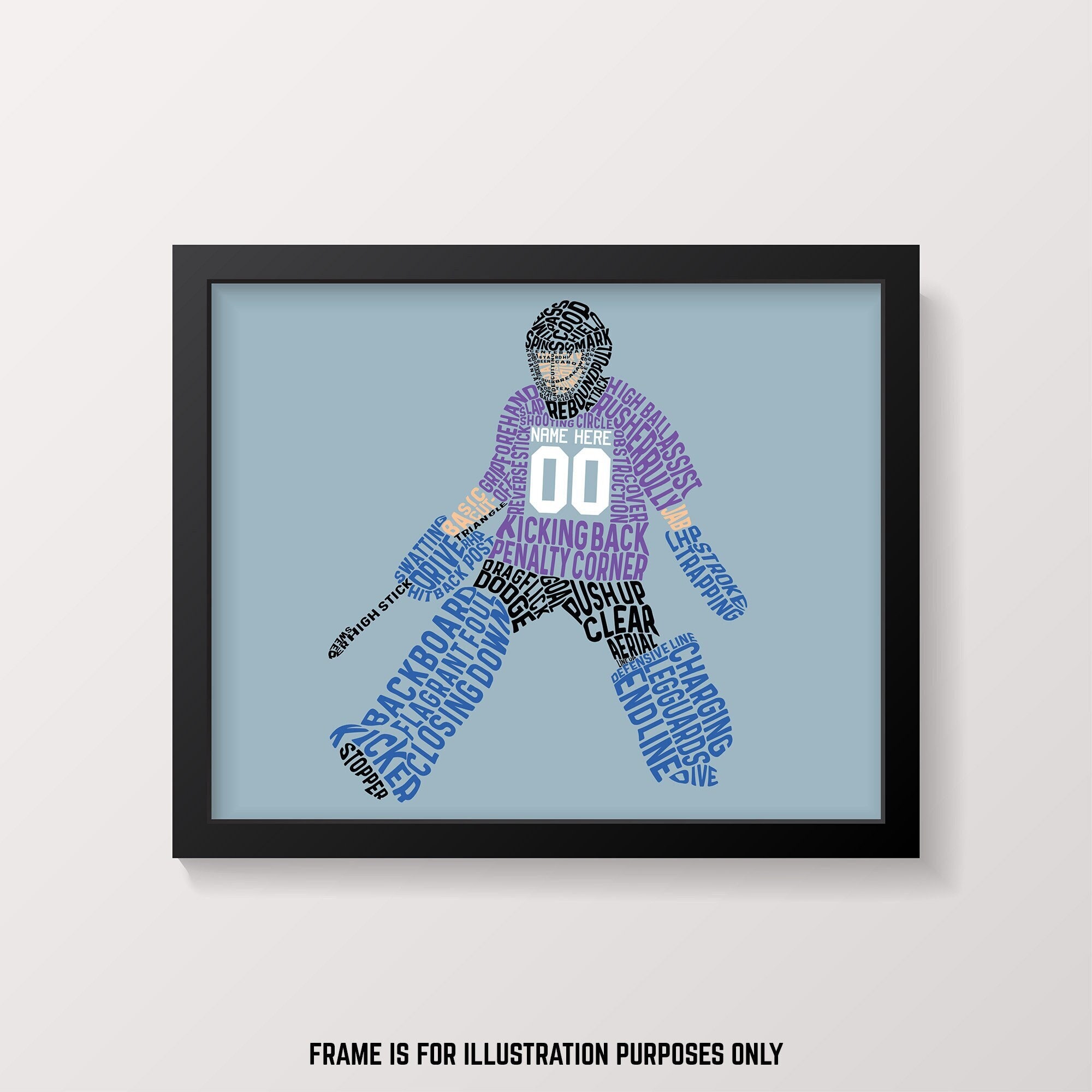 DIGITAL DOWNLOAD Boy Field Hockey Goalie Watercolor Wall Art -  Sweden