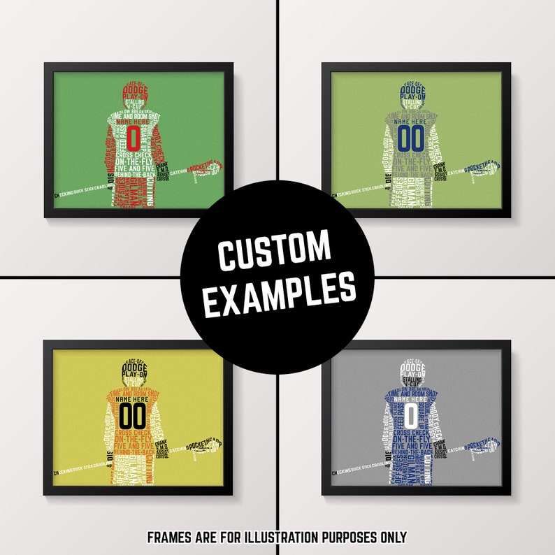 Lacrosse Player Print With Custom Name & Number Lacrosse Etsy