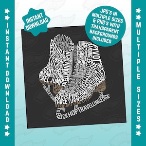 Figure Skates Word Art Printable: Skating Typography (Digital Download)