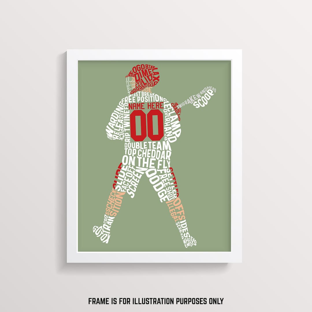 Lacrosse Word Art Print, Add Name & Number, in Any Color Scheme, Custom