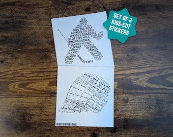 Hockeykeeper Word Art-vinylstickers, set van 2 Kiss-Cut-stickers, voor gebruik binnen of buiten