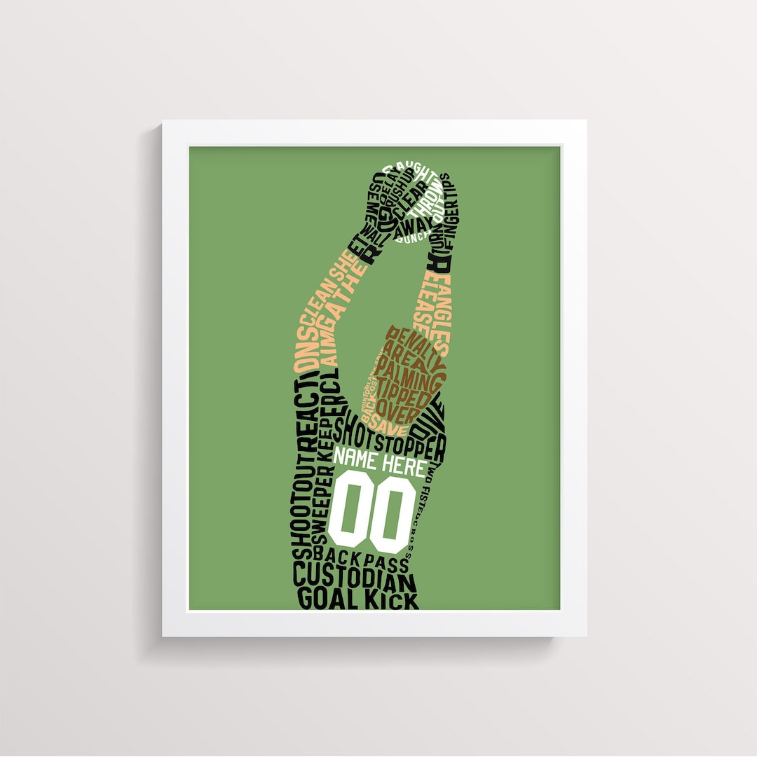 Custom Soccer Goalie Word Art Print, Football Goalie Print