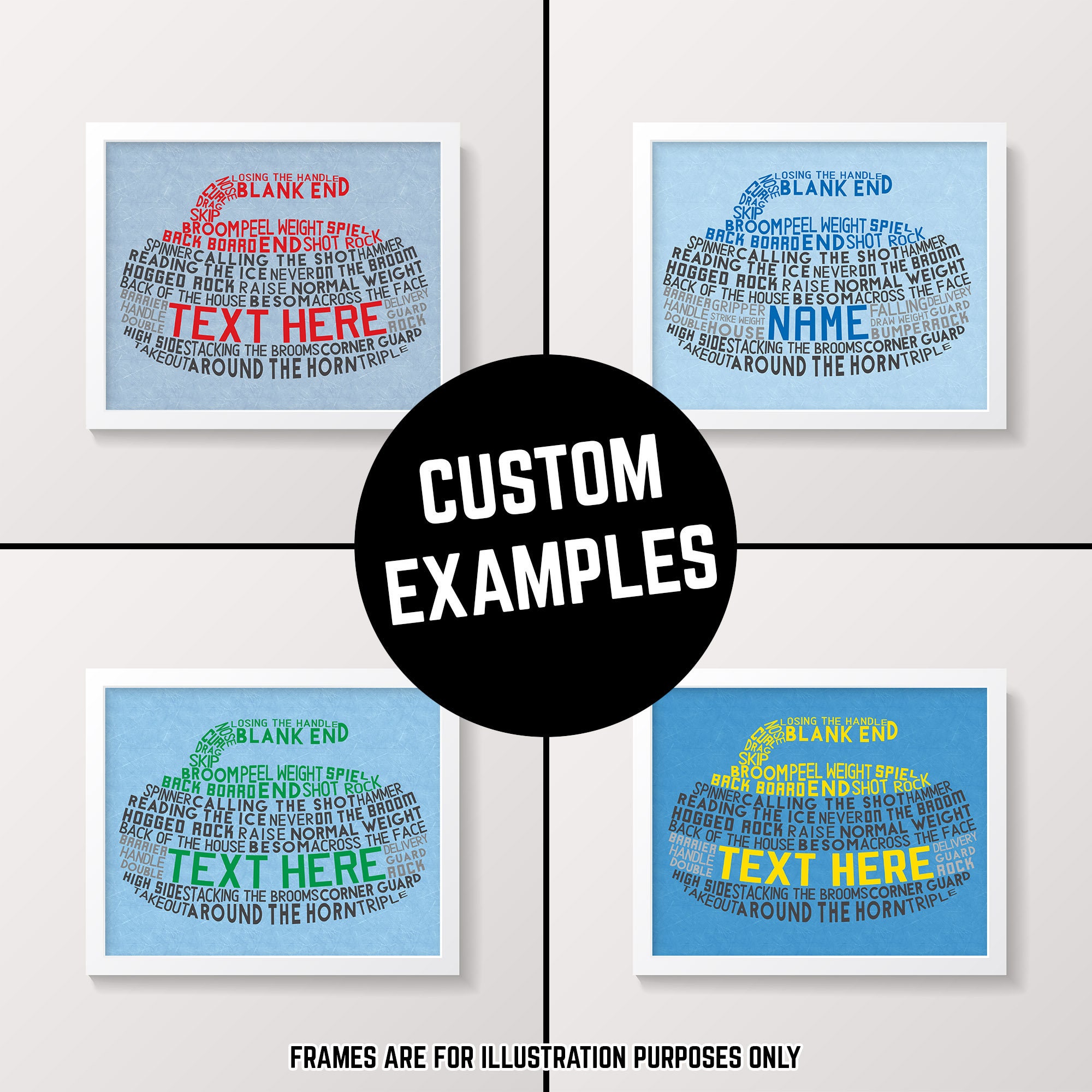 Curling Word Art Printable Customize With Name or Short Etsy