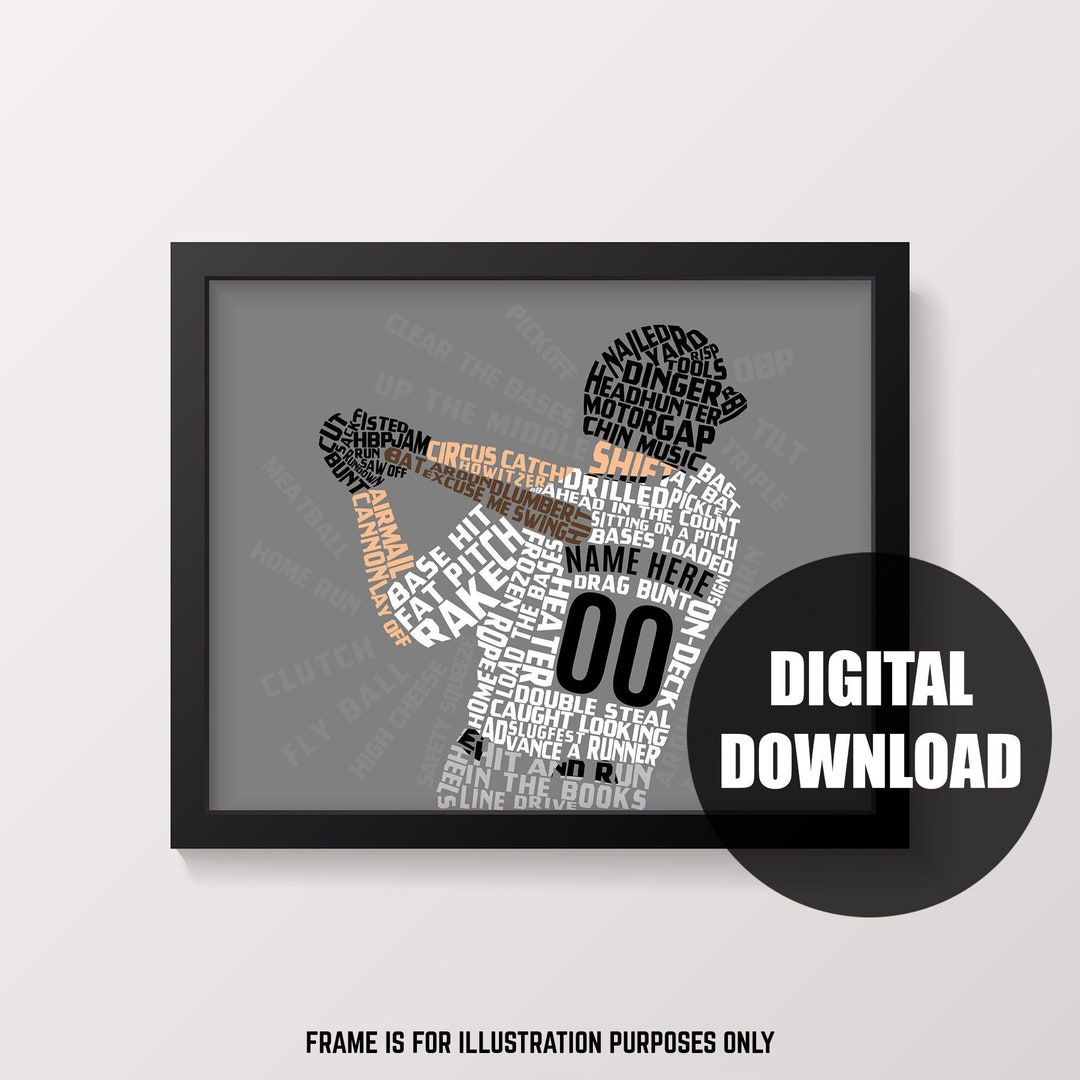 Baseball Word Art Printable, Downloadable Print, Digital Print
