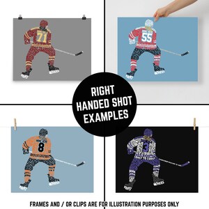 Hockey Player Word Art Print, Customize With Name & Number and in Any Colors, Personalized Ice Hockey Wall Art, Girl Player Version image 2