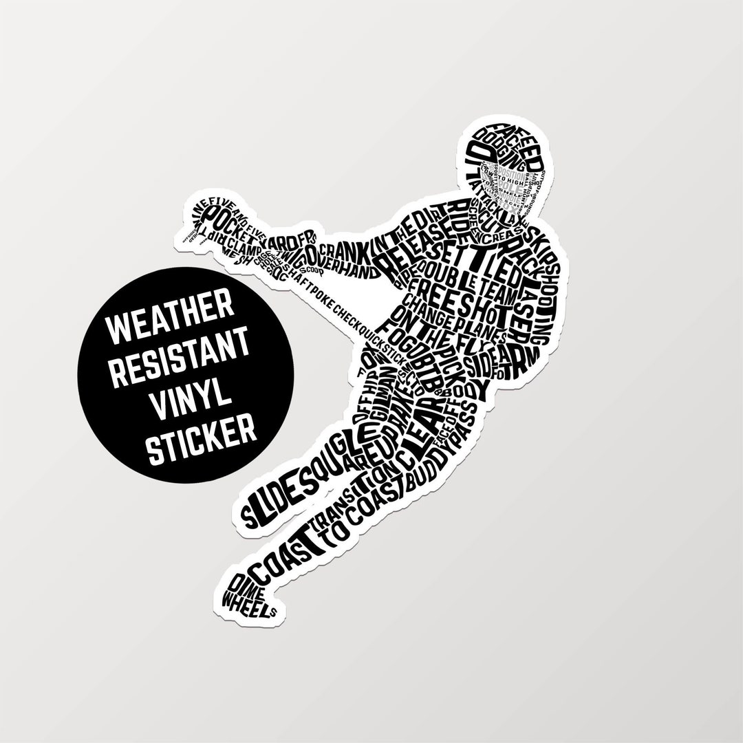Lacrosse Word Art Sticker, 5x7in Lacrosse Decal, Weather Resistant