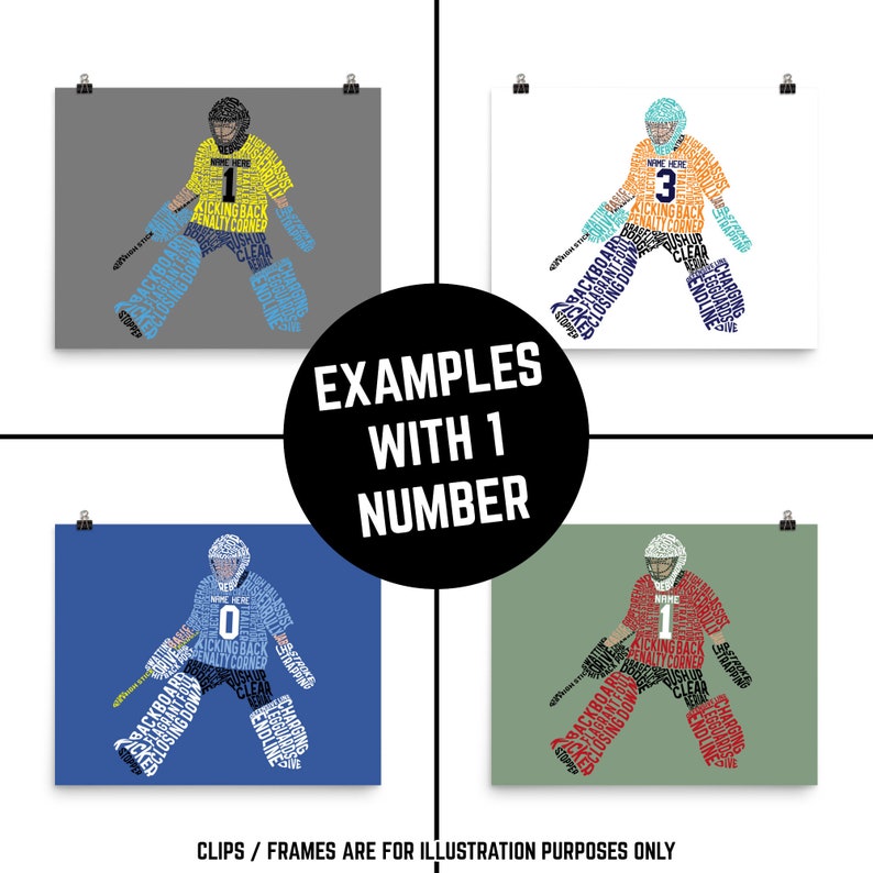 Custom Field Hockey Goalie Word Art Print Customize With Name Etsy