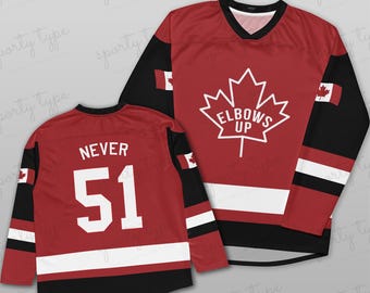 Canada Hockey Fan Jersey: Elbows Up, Never 51, Eco-Friendly