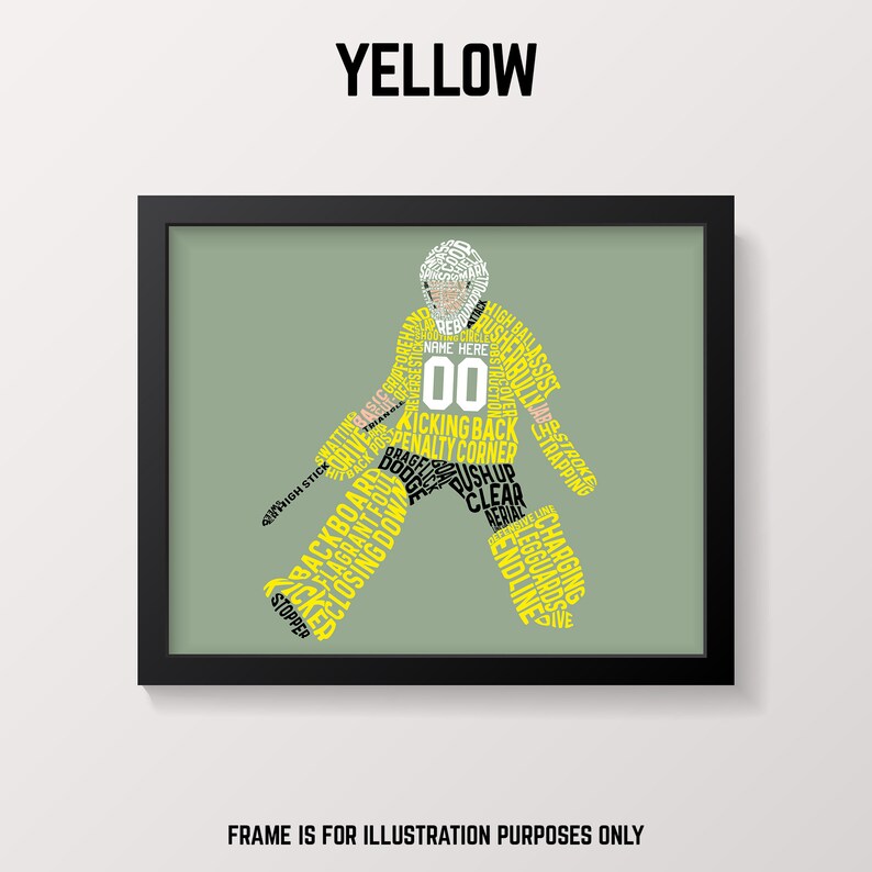 Custom Field Hockey Goalie Word Art Print Customize With Name Etsy