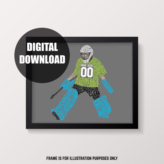 Custom Field Hockey Goalie Word Art Printable Downloadable Etsy