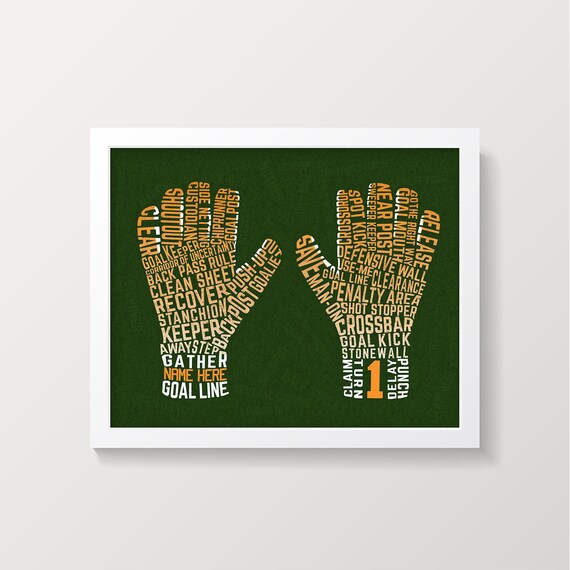 Soccer Goalie Gloves Print Soccer Goalie Print Football Etsy