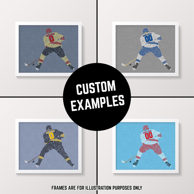 Hockey Player Word Art Printable Downloadable Print Etsy