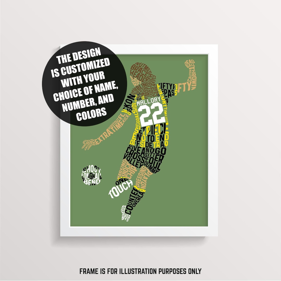 Soccer Player Word Art Print Customize With Name Number And In Any soccer-player-word-art-print-customize-with-name-number-and-in-any