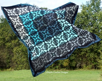 Gusan | Afghan Block Crochet Pattern | Instant PDF download, English, Throw, Blanket, Cover, Baby Blanket, Written Pattern