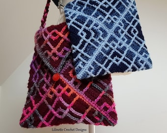 Yuksan | Crochet Shoulder bag and Afghan Block Pattern, Instant PDF download, English, US crochet terms