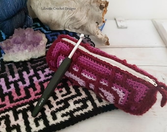 Ohsan | Crochet hook or pencil case and Afghan Block Pattern, Instant PDF download, English, Home Decor, crochet supplies, US crochet terms