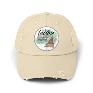 Manitou Incline Unisex Distressed Cap, 2768 Steps up a mountain, Manitou Springs Gifts and Souvenirs