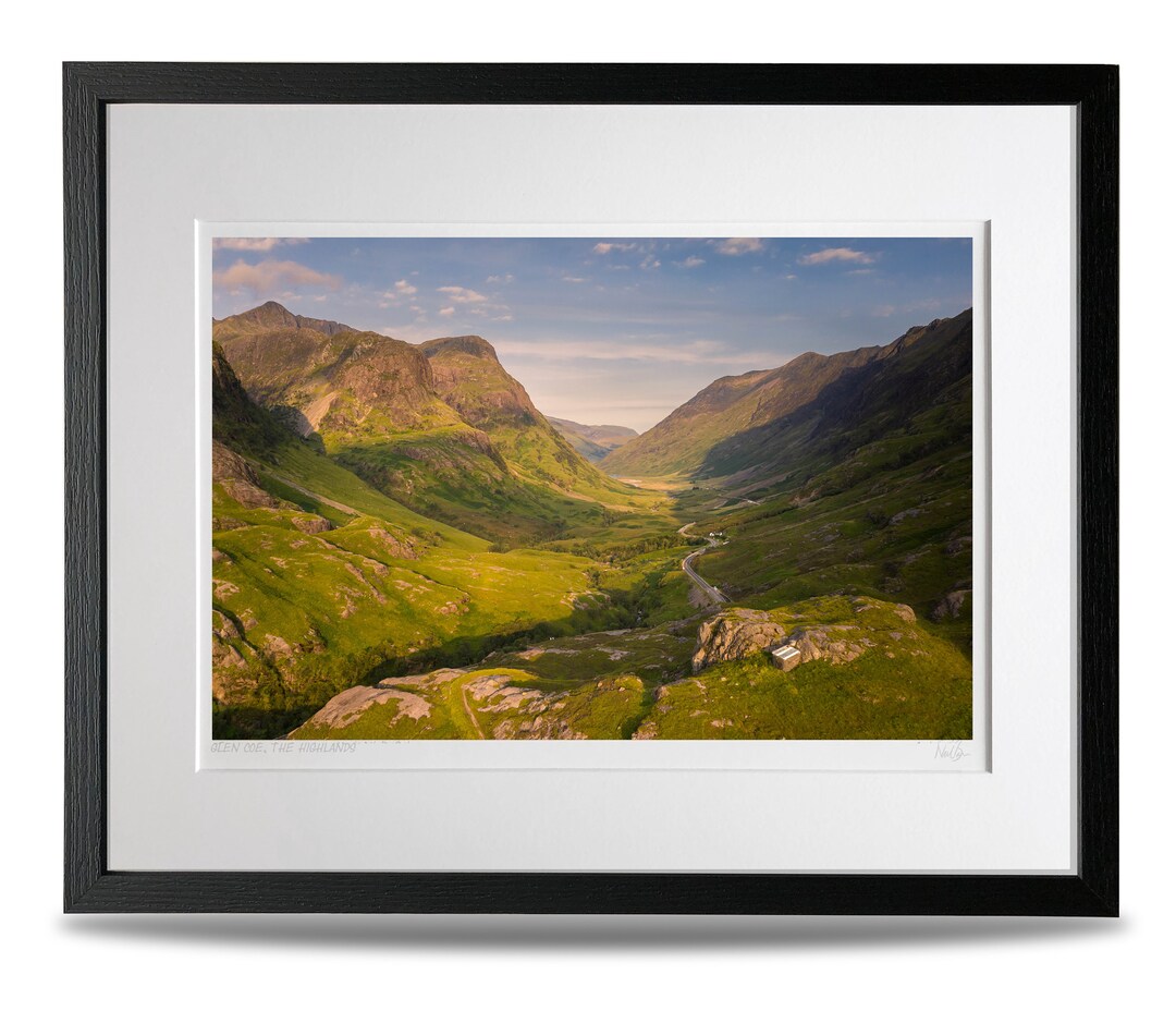 Scottish Highlands Glen Coe Mountain Range Framed Photograph