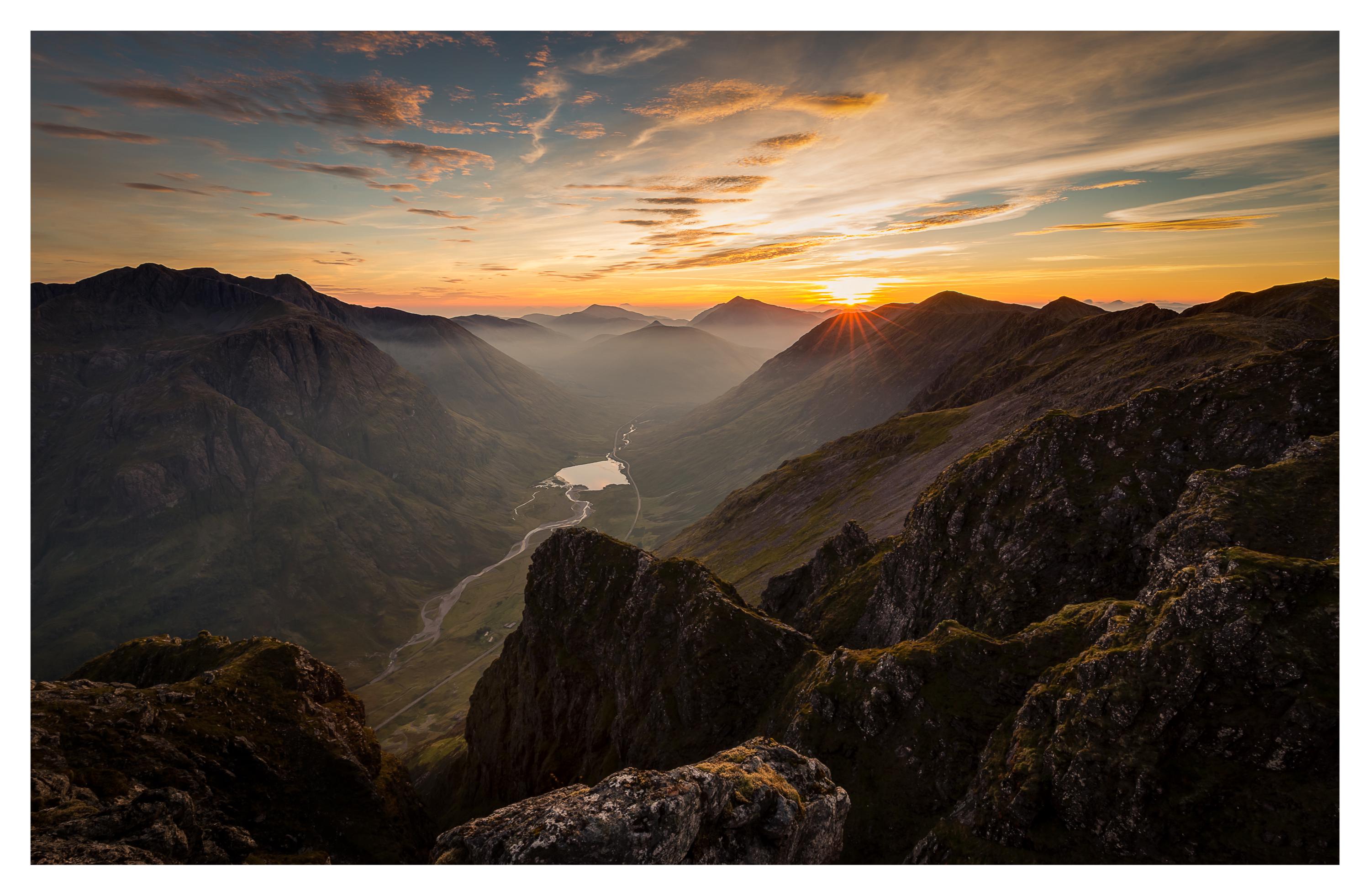 Last Evening Sunlight On The Aonach Eagach Ridge High Above Glen Coe, Scottish Highlands - View #12