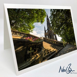 Carte de voeux The Scott Monument Edinburgh - Ecosse du photographe paysagiste écossais Neil Barr - Intérieur vierge