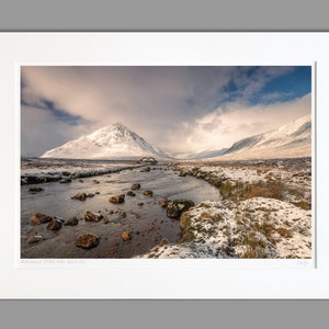 Buachaille Etive Mòr, Glen Coe in snow, Scotland - A2 (70x50cm) Unframed Scottish Fine Art Photo Print by Neil Barr of NB Photography