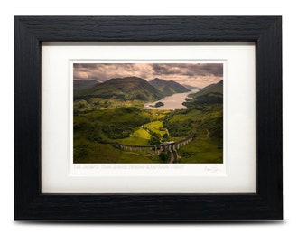 Jacobite Train and Glenfinnan Viaduct Scotland - A6 (7" x 5") Framed Scottish Fine Art Photo Print by Neil Barr of NB Photography