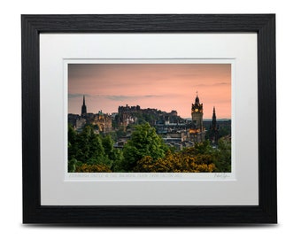 Edinburgh Castle from Calton Hill, Scotland - A5 (10" x 8") Framed Scottish Fine Art Photo Print by Neil Barr