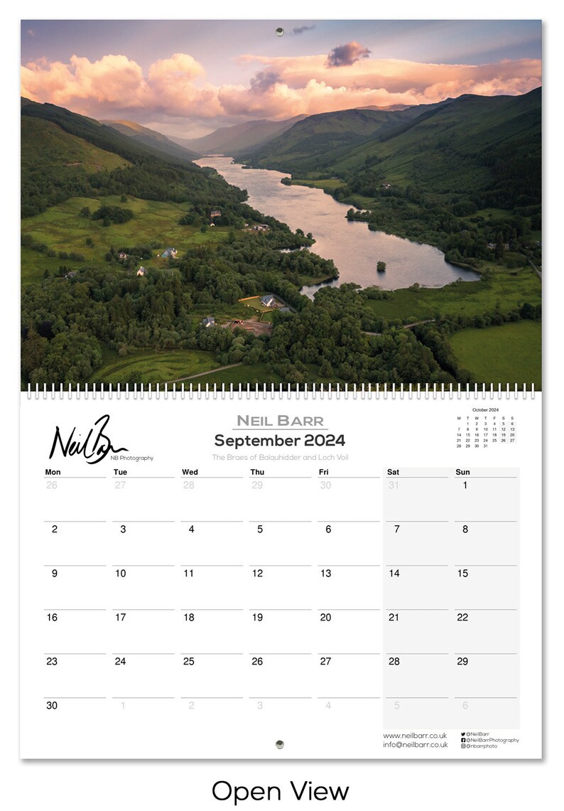 Scotland Calendar 2024 A3 open A4 folded Scottish Landscape Photography