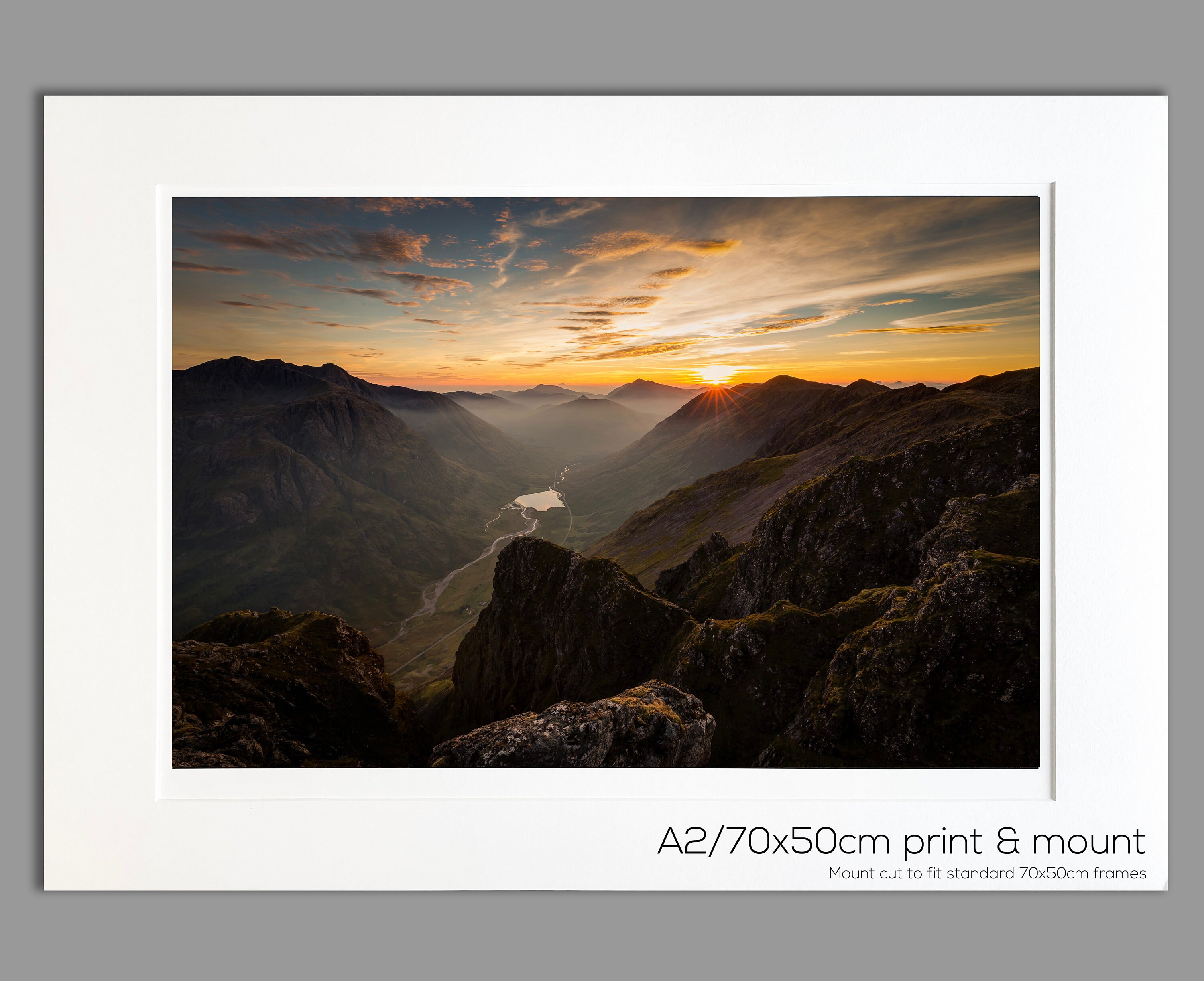 Glen Coe Aonach Eagach Ridge Scotland - A2 (70x50cm) Unframed Scottish ...