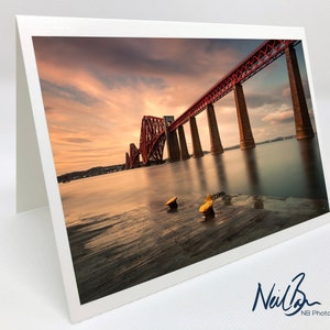 Carte de voeux The Forth Bridge Queensferry - Écosse par le photographe paysagiste écossais Neil Barr - Intérieur vierge