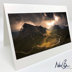 Glen Coe Buachaille Etive Mor - Carte de voeux Ecosse par le photographe paysagiste écossais Neil Barr - Intérieur vierge