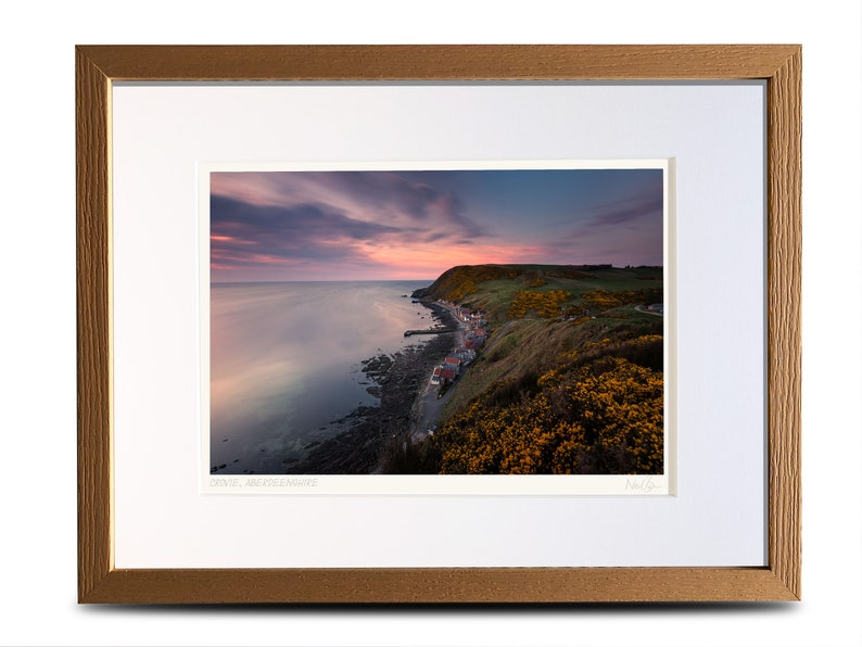 Scotland A4 The historic fishing village of Crovie Framed Scottish Fine Art Photo Print by Neil Barr 40x30cm Aberdeenshire A4