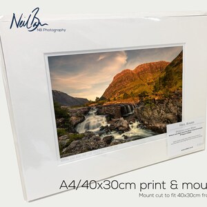 Bidean nam Bian & River Coe, Glen Coe, Scotland - A4 (40x30cm) Unframed Scottish Fine Art Photo Print by Neil Barr