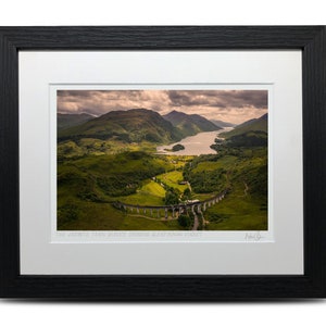 Jacobite Train and Glenfinnan Viaduct Scotland - A5 (10" x 8") Framed Scottish Fine Art Photo Print by Neil Barr of NB Photography