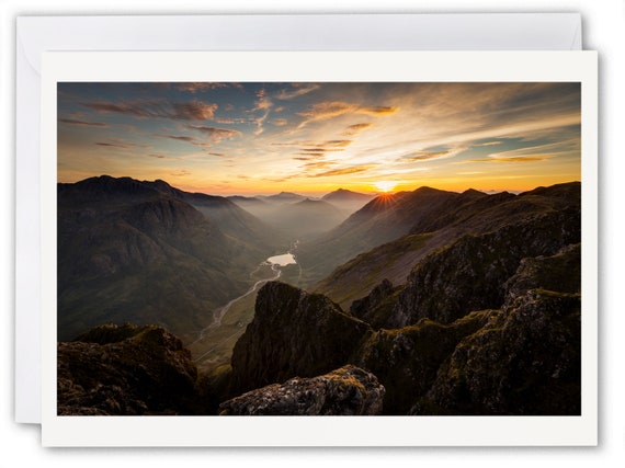 Last Evening Sunlight On The Aonach Eagach Ridge High Above Glen Coe, Scottish Highlands - View #3